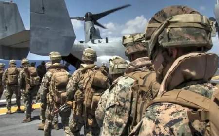 خروج نظامیان آمریکا از پایگاه «حریر» عراق