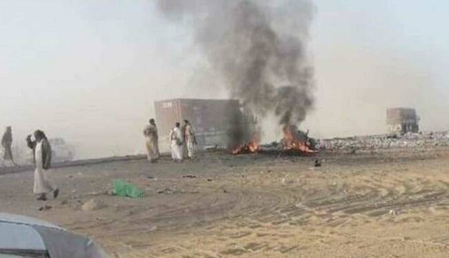 کاروان مهمات سعودی در مارب هدف انفجار قرار گرفت