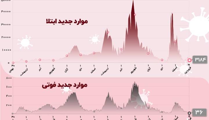 آخرین آمار کرونا در کشور؛ ۳۶ بیمار جان باختند