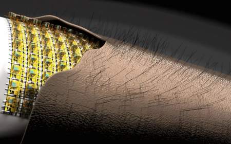 ساخت پوست الکترونیکی که از طریق موهای مغناطیسی کوچک حس لامسه دارد