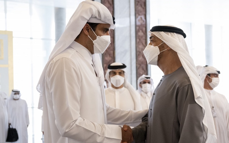 حضور امیر قطر در امارات پس از ۵ سال