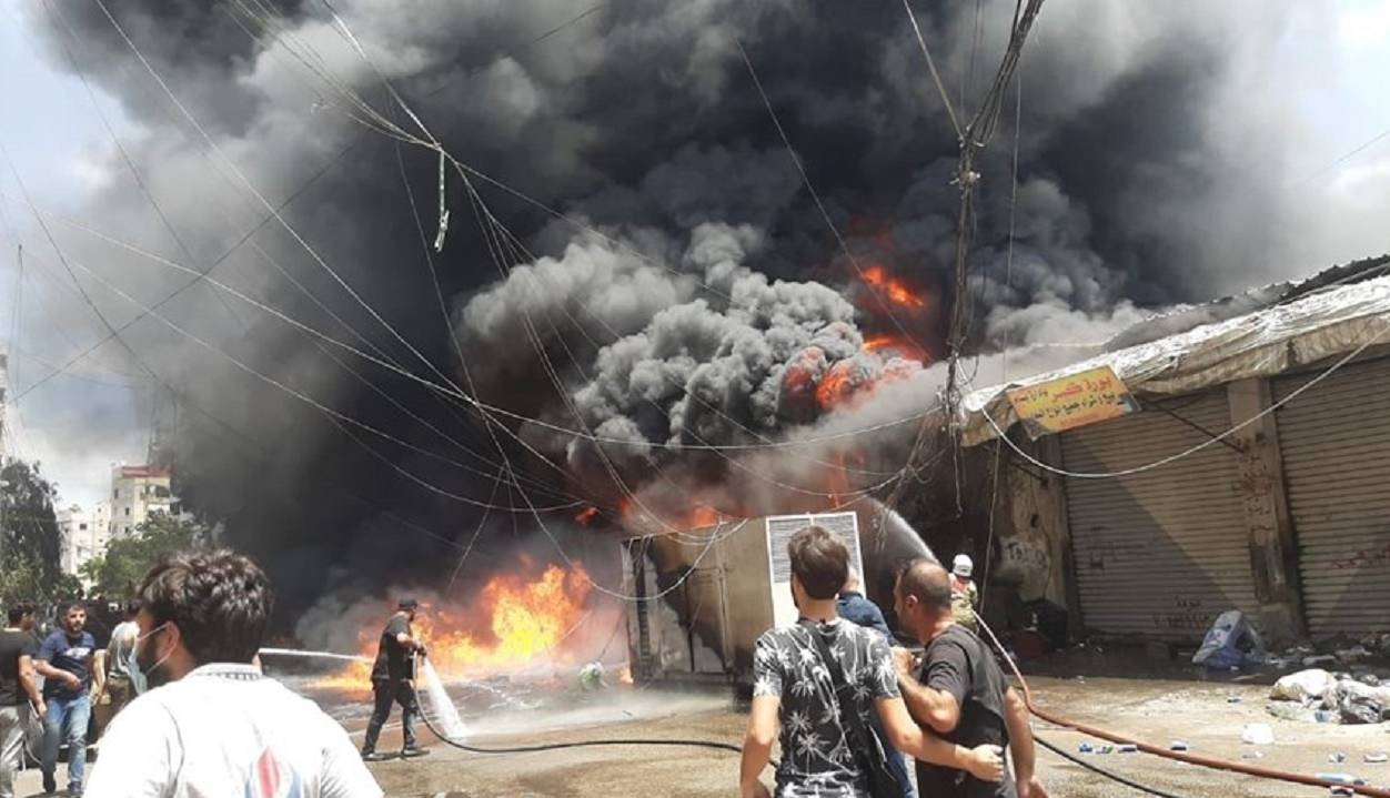 آتش‌سوزی مهیب در ضاحیه جنوبی بیروت