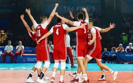 پیروزی والیبال لهستان مقابل اوکراین پیش از دیدار با ایران