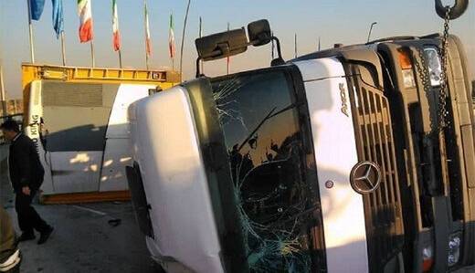تصادف مرگبار دو تریلی در اتوبان قزوین-تهران