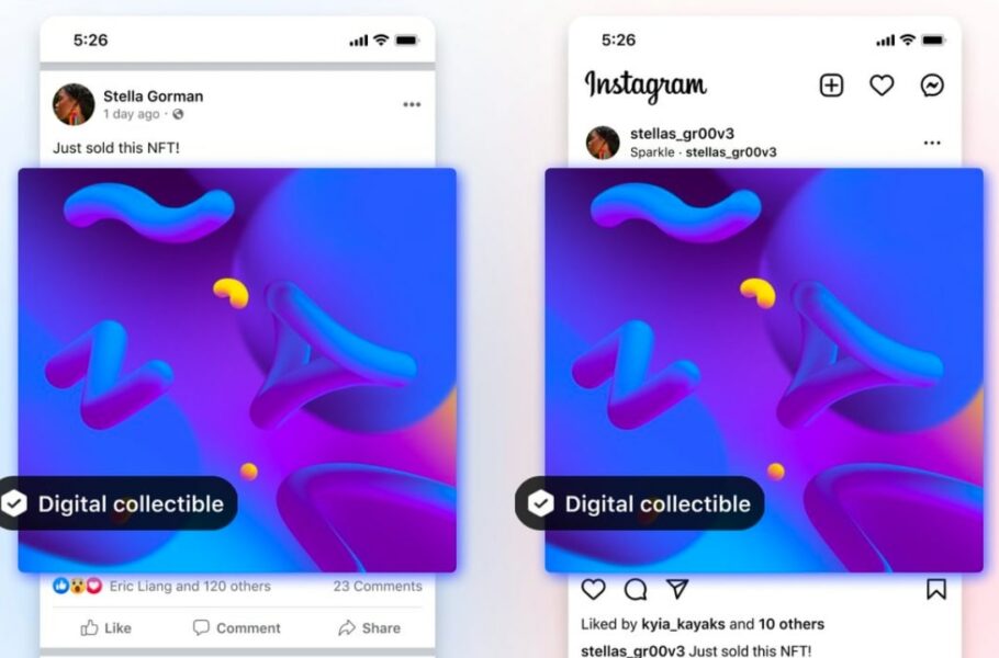 تمام کاربران آمریکایی اینستاگرام و فیس‌بوک اکنون می‌توانند NFTهای خود را ارسال کنند