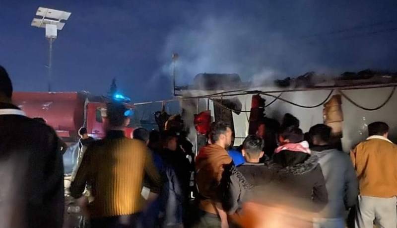 آتش سوزی در کمپ آوارگان در اربیل