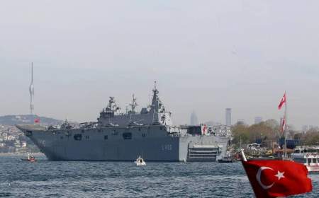 حرکت بزرگ‌ترین کشتی جنگی ترکیه به سوی دریای سیاه
