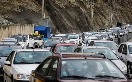 ترافیک سنگین در جاده کرج - چالوس