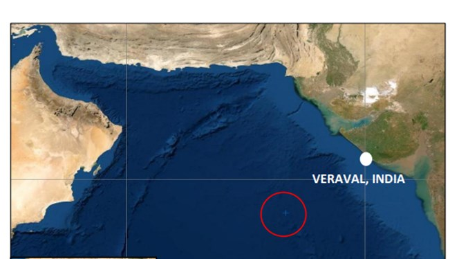 وقوع حادثه برای یک کشتی مقابل سواحل هند