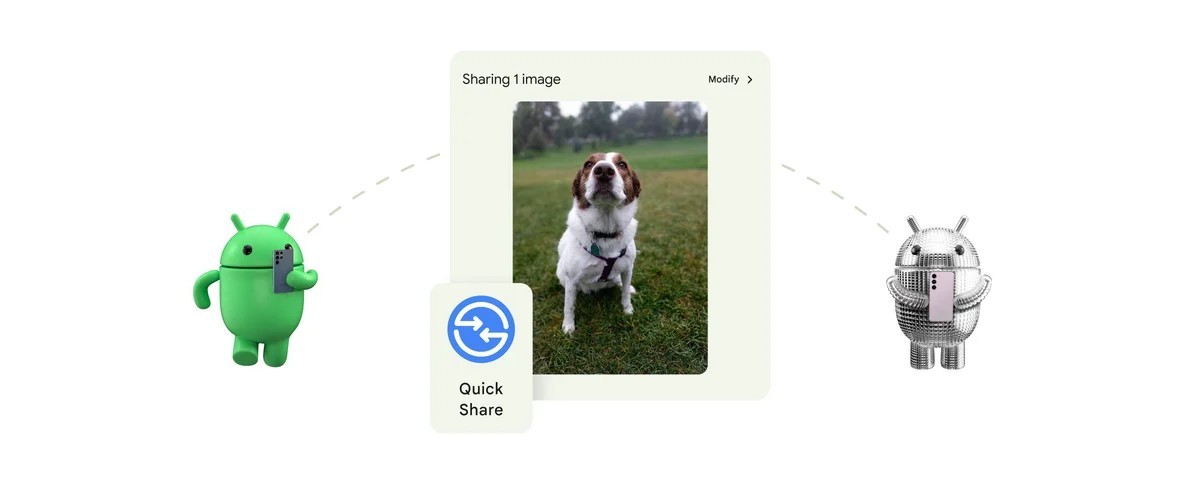 گوگل از سیستم Quick Share اندورید با همکاری سامسونگ رونمایی کرد