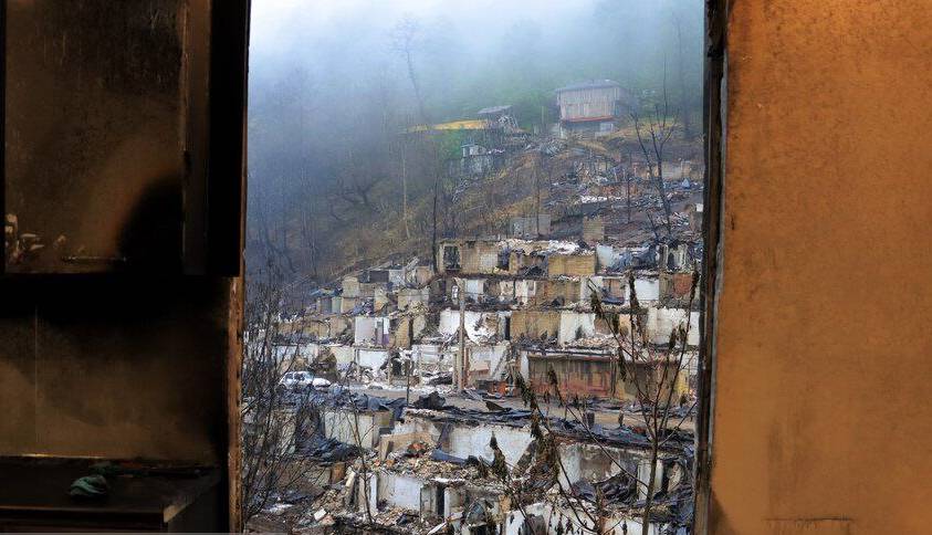 تصاویری از روستای امام زاده ابراهیم در گیلان پس از آتش سوزی
